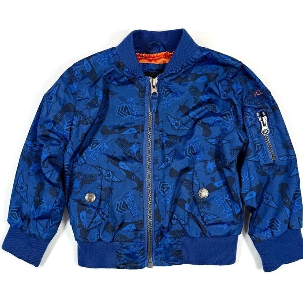 IXTREME Boys Bomber Jacket 24M Airplane Aviator Pilot Flight Military Style USA